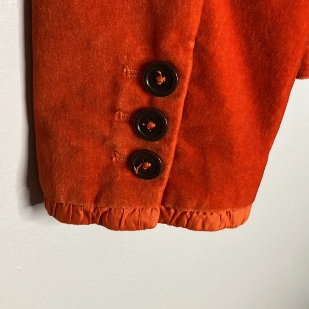 BODEN ORANGE VELVET 3 BUTTON BLAZER SZ 12 - Picture 6 of 11